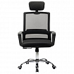 Кресло CROMEX (КРОМЕКС) "Debut CH-697", ХРОМ, с подлокотниками, механизм качания, сетка/ткань TW, черное, 533068
