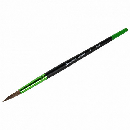 Кисть из ворса пони № 6, BRAUBERG PREMIUM, 200985