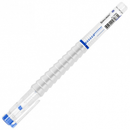 Ручка шариковая С УДЛИНЕННЫМ ГРИПОМ BRAUBERG "MAXI LONG", СИНЯЯ, игольчатый узел 0,5 мм, линия письма 0,35 мм, 144456
