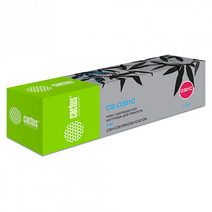 Тонер-картридж CACTUS (CS-O301C) для OKI C301/321, голубой, ресурс 1500 стр.
