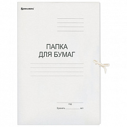 Папка для бумаг с завязками картонная мелованная BRAUBERG, 440 г/м2, до 200 листов, 110925