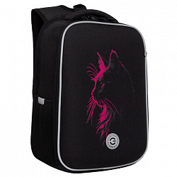 Ранец GRIZZLY анатомическая спинка, 2 отделения, для девочек, "SPARKLING CAT", 37х26х16 см, RAw-594-4/1