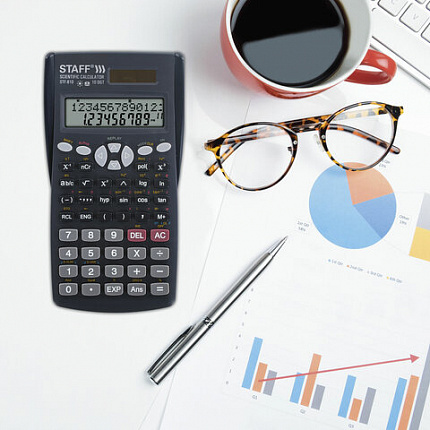 Калькулятор инженерный двухстрочный STAFF STF-810 (161х85 мм), 240 функций, 10+2 разрядов, двойное питание, 250280