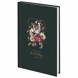 Ежедневник датированный 2026 145х215 мм, А5, STAFF, ламинированная обложка, "Crystal", 117331