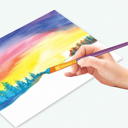 Кисти набор 10 шт., синтетика, фиолетовые, № 2/0-8 (Круглые; Овальные; Плоские; Лайнеры), WBZ, 201086