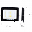 Прожектор светодиодный 50 Вт, 6500 К, 4000 Лм, 50 м2, IP65, 176x123x26 мм, черный, SONNEN, 238414
