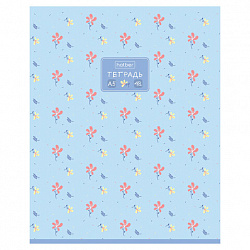 Тетрадь А5 48 л., HATBER, скоба, клетка, обложка картон, тиснение, Цветочный орнамент (микс), 092867, 48Т5тВ1