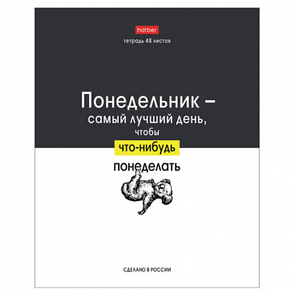 Тетрадь А5 48 л., HATBER скоба, клетка, обложка картон, "Люблю школу" (микс в коробе), 078565, 48Т5В1