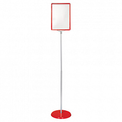 Стойка-инфодержатель напольная (ценникодержатель), 210x300 мм, А4, сталь, КРАСНАЯ, BRAUBERG, 291036