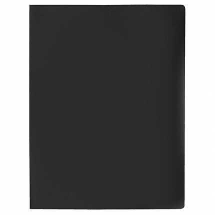 Папка с боковым металлическим прижимом STAFF, черная, до 100 листов, 0,5 мм, 229233