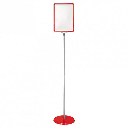 Стойка-инфодержатель напольная (ценникодержатель), 210x300 мм, А4, сталь, КРАСНАЯ, BRAUBERG, 291036