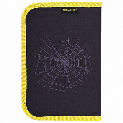 Пенал BRAUBERG с наполнением, 1 отделение, 1 откидная планка, 24 предмета, 21х14 см, "Venomous spider", 271526