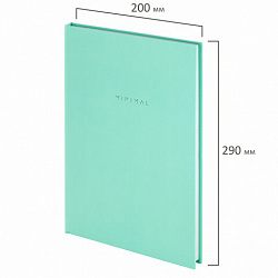 Блокнот БОЛЬШОЙ ФОРМАТ 200х290 мм, А4, 80 л., твердый, клетка, BRAUBERG "Minimal", мятный, 116435