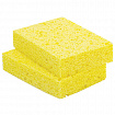 Губки для посуды 95х65х20 мм, ЦЕЛЛЮЛОЗНЫЕ, КОМПЛЕКТ 2 штуки, желтые, LAIMA, 700255