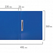 Папка на 2 кольцах BRAUBERG "Office", 21 мм, синяя, до 120 листов, 0,5 мм, 221611