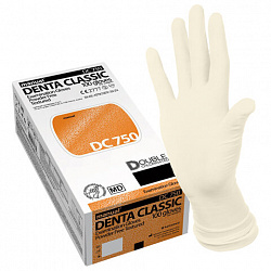 Перчатки латексные смотровые MANUAL DC750, Австрия, 50 пар (100 шт.), размер XL (очень большой), белые, DC750-04