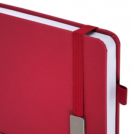 Ежедневник датированный 2026, А5, 138x213 мм, BRAUBERG "Control", под кожу, держатель для ручки, красный, 117124