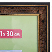 Рамка 21х30 см небьющаяся, пластик, багет 20 мм, BRAUBERG "HIT3", темный орех с двойной позолотой, 390985