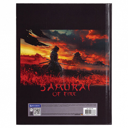 Дневник 5-11 класс 48 л., твердый, BRAUBERG, глянцевая ламинация, с подсказом, "Самурай", 107191