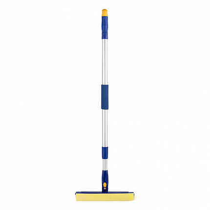 Окномойка LAIMA вращающаяся, телескопическая ручка, рабочая часть 25 см (стяжка, губка, ручка), для дома и офиса, 601494