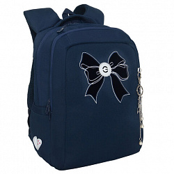Рюкзак GRIZZLY школьный, анатомическая спинка, 2 отделения, для девочек, "VELVET BOW", 39х26х17 см, RG-566-5/2