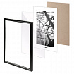 Рамка 21х30 см небьющаяся, багет 14,6 мм, пластик, BRAUBERG "Original Line", черная/серебро, 391234