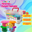 Тесто-пластилин для лепки СУПЕР ПЛАСТИЧНОЕ, 12 цветов, 600 г, в пластиковом контейнере, формочки, BAMBOX (БАМБОКС), 107252
