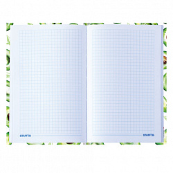 Блокнот А5 134х206 мм, 80 л., твердый, клетка, STAFF, "Авокадо", 111598
