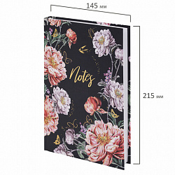Ежедневник недатированный А5 (145х215 мм), ламинированная обложка с фольгой, 128 л., STAFF, "Flowers", 113521