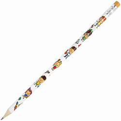 Карандаш чернографитный ПИФАГОР "ЭНИКИ-БЕНИКИ", 1 шт., HB, с ластиком, корпус ассорти, 181787