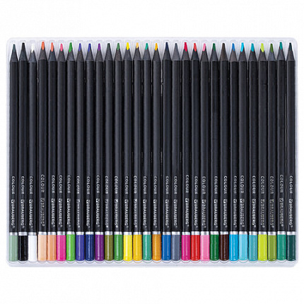 Карандаши цветные чёрное дерево BRAUBERG BLACK WOOD, 120 цветов, мягкий грифель 3 мм, 182046