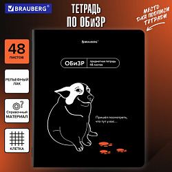 Тетрадь предметная МЕМЫ 48 л., TWIN-лак, ОБиЗР, клетка, подсказки, BRAUBERG, 405108