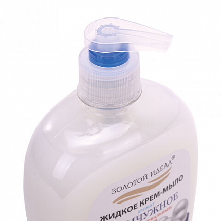Мыло-крем жидкое 500 г ЗОЛОТОЙ ИДЕАЛ "Жемчужное", с антибактериальным эффектом, дозатор, 606414