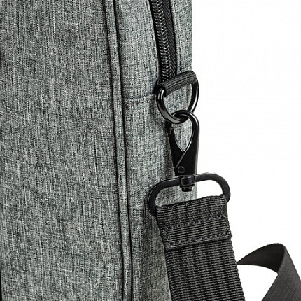 Сумка портфель BRAUBERG OFFICE с отделением для ноутбука 17,3", светло-серый меланж, 34х44х6 см, 272613