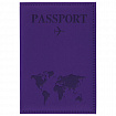 Обложка для паспорта "Passport map", экокожа soft-touch, фиолетовая, STAFF, 238762