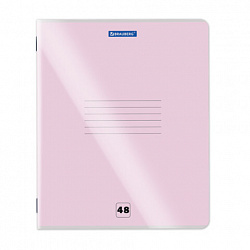 Тетрадь пластиковая обложка (прозрачная) А5, 48 листов, скоба, клетка, BRAUBERG "Smart Cover", АССОРТИ (микс в спайке), 405041