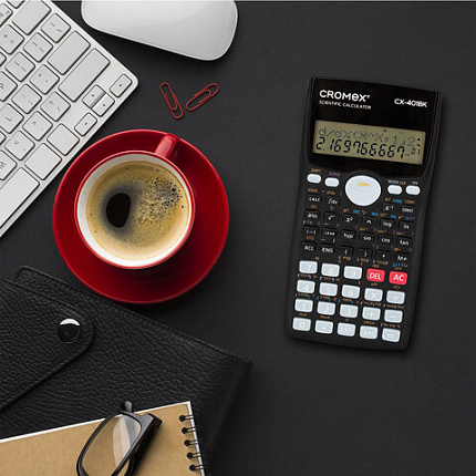 Калькулятор инженерный CROMEX (КРОМЕКС) CX-401BK (155х80 мм), 401 функция, 10+2 разрядов, черный, 273833