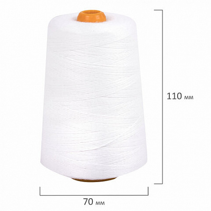 Нить лавсановая для прошивки, БЕЛАЯ диаметр 1 мм, 1000 м, ЛШ 210, BRAUBERG ORIGINAL, 608921