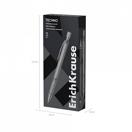 Карандаш механический с автоматической подачей грифеля 0,9 мм, ERICH KRAUSE "Techno", HB, 56014