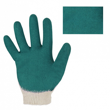 Перчатки хлопчатобумажные, износостойкие ОДИНАРНЫЙ латексный облив, 13 класс, КОМПЛЕКТ 5 ПАР, LAIMA ЛЮКС, 600802