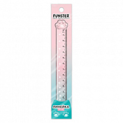Линейка пластиковая 15 см, FUNSTER (ФАНСТЕР), "ЛАПКА", прозрачная, европодвес, 210919