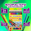 Фломастеры ЮНЛАНДИЯ "ДОМИКИ", 24 цвета, трехгранные, вентилируемый колпачок, картон, 152183