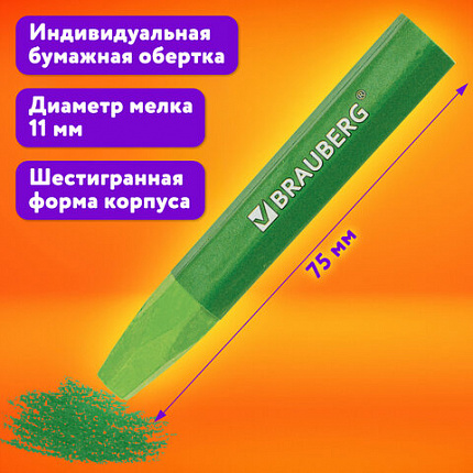 Пастель масляная восковые мелки утолщенные 72 цвета с точилкой, держателем и стеком, BRAUBERG PREMIUM, 272715