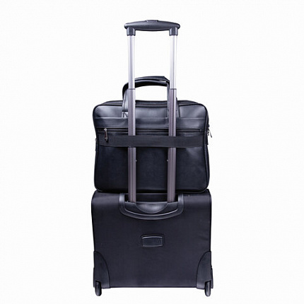 Сумка портфель BRAUBERG CARBON с отделением для ноутбука 15-16", 2 отделения, экокожа, черная, 32х41х12 см, 240399