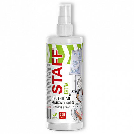 Чистящая жидкость-спрей для маркерных досок ЛЕГКОЕ СТИРАНИЕ, STAFF Extra, 250 мл, 513796