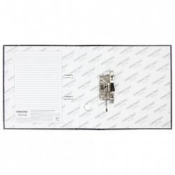 Папка-регистратор ОФИСМАГ, фактура стандарт, с мраморным покрытием, 75 мм, черный корешок, 222097