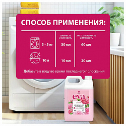 Кондиционер-ополаскиватель для белья 5 л, GRASS "EVA" sensitive, концентрированный, 125376