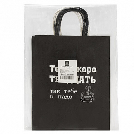 Пакет подарочный (1 штука) 26х13х32 см (L) "Woman Funny Notes", ассорти, крафт, ЗОЛОТАЯ СКАЗКА, 700822