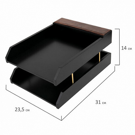 Набор настольный GALANT "Sirius" из дерева, 8 предметов, цвет "орех/чёрный", 238161