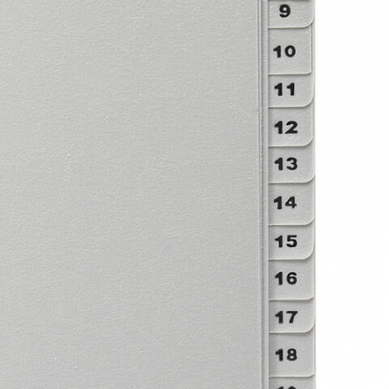 Разделитель пластиковый BRAUBERG, А4, 31 лист, цифровой 1-31, оглавление, серый, РОССИЯ, 225598